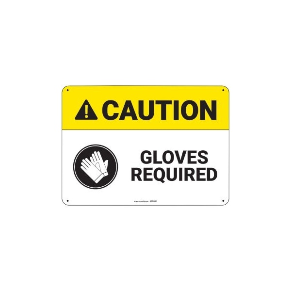 Pig PIG Gloves Required Sign 10" x 7" Aluminum 10" L x 7" H SGN2001-7X10-ALM - main